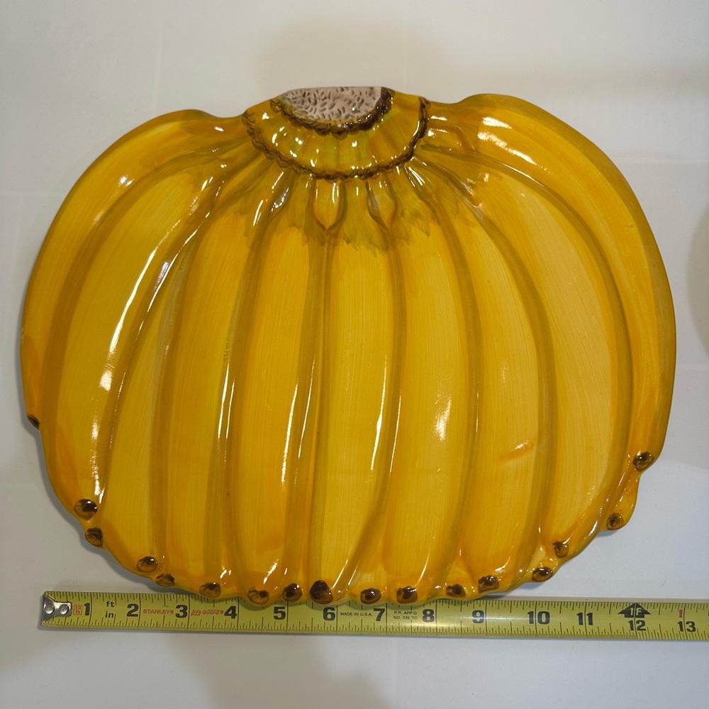 Collectible Ceramic Serving Dish BANANA Plate 11”x13” - Picture 3 of 3